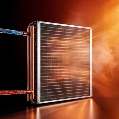 Vevor Water To Air Heat Exchanger, 14 X 14 In Finned Tube Hvac Heat Exchanger Coil With Copper Tubes & Alu In Multi