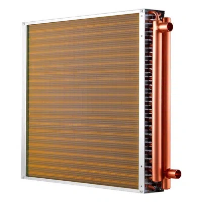 Vevor Water To Air Heat Exchanger, 22 X 22 In Finned Tube Hvac Heat Exchanger Coil With Copper Tubes & Alu In Brown