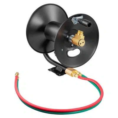 Vevor Welding Hose Reel Hand Crank Rewind Hose Reel Heavy Duty Steel For Workshops In Black