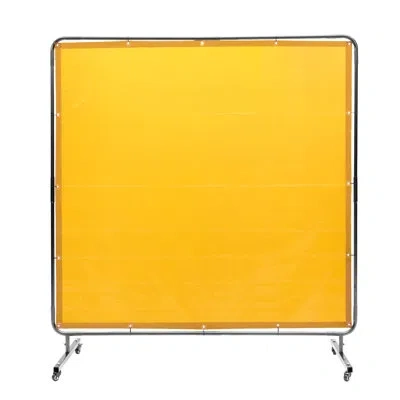 Vevor Welding Screen With Frame, Welding Curtain Screen, Flame-resistant Vinyl Welding Protection Screen In Yellow
