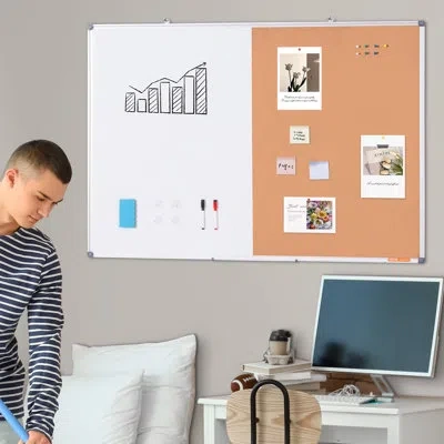Vevor Whiteboard & Cork Board Combo With Aluminum In Multi