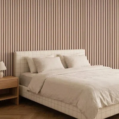 Vevor Wood Wall Panels, 47.2 X 23.6 Inches, Acoustic Slat Panels, Walnut, Sound Absorbing For Living Rooms In Brown