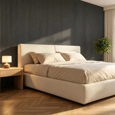 Vevor Wood Wall Panels, 96.1 X 11 Inches, Acoustic Slat Panels, Black Oak, Sound Absorbing For Living Room In Brown