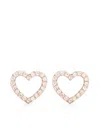Veynou Crystal-embellished Heart-motif Stud Earrings In Rosa