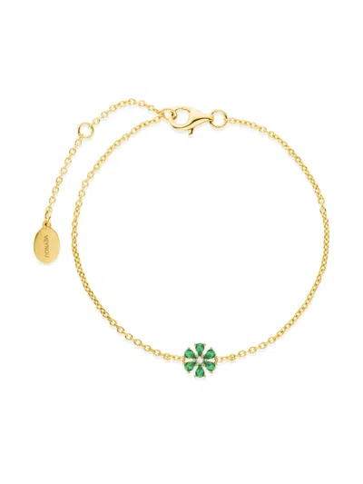 Veynou 14k Yellow Gold Blooming Eden Emerald Bracelet