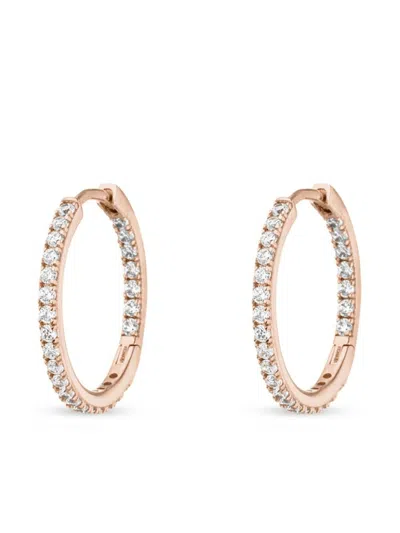 Veynou 14kt Recycled Rose Gold Small Cleo Diamond Hoop Earrings In Pink