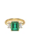 Veynou 14kt Recycled Yellow Gold Eden Emerald And Diamond Ring In Gold