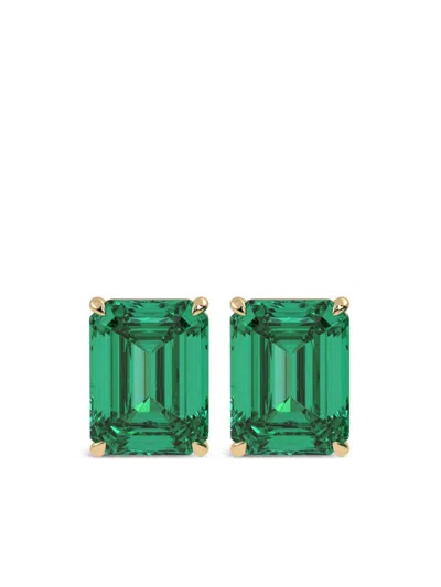 Veynou 14kt Recycled Yellow Gold Eden Essence Emerald Stud Earrings