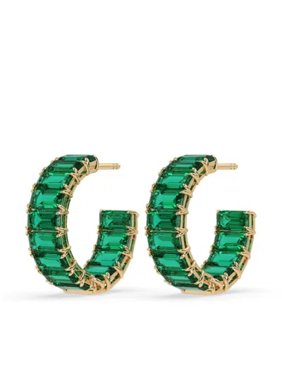 Veynou 14kt Recycled Yellow Gold Eden Eternity Emerald Hoop Earrings