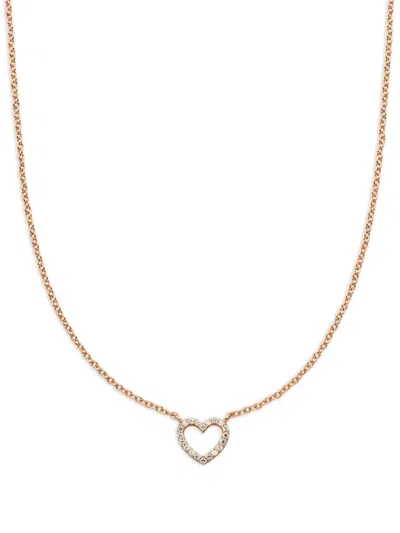 Veynou 14kt Rose Gold Heart Diamond Necklace