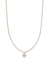 Veynou 14kt Rose Gold Lily Diamond Necklace In Pink