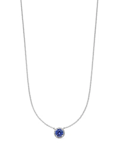 Veynou 14kt White Gold Ava Sapphire Necklace In Weiss