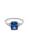 Veynou 14kt White Gold Ava Sapphire Ring In Silver