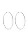 Veynou 14kt White Gold Diamond Hoop Earrings In Silver