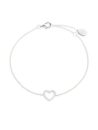 Veynou 14kt White Gold Diamond Heart Bracelet In Silver