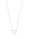 Veynou 14kt White Gold Diamond Heart Necklace In Silver