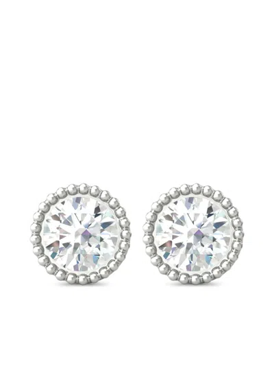 Veynou 14kt White Gold Kate Diamond Stud Earrings In Silver