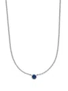 Veynou 14kt White Gold Laya Sapphire Necklace In Silver