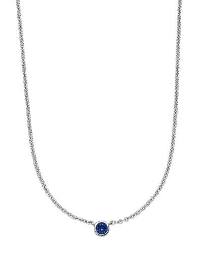 Veynou 14kt White Gold Laya Sapphire Necklace In Silver