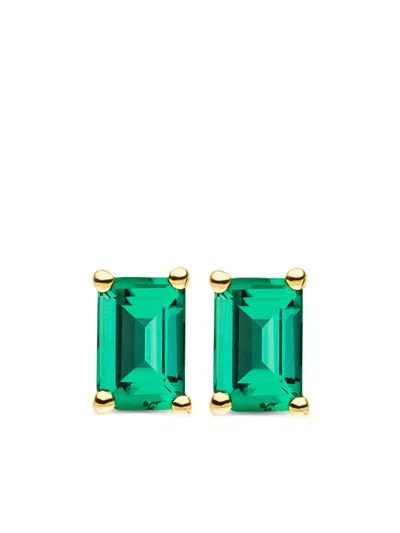 Veynou 14kt Yellow Gold Eden Emerald Stud Earrings
