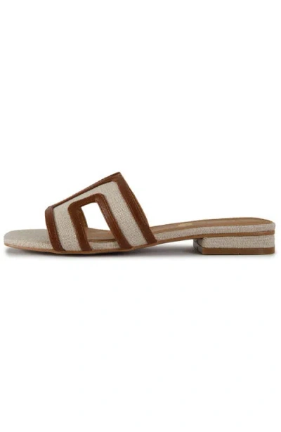 V.gan London Bok Mule Slide Sandals In Natural/brown