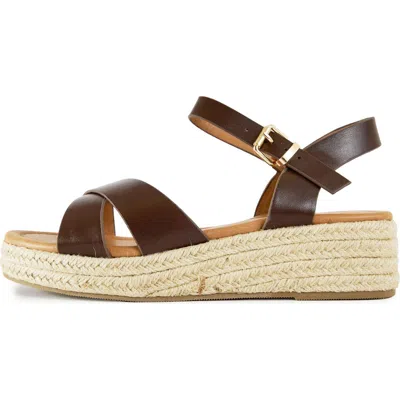 V.gan London Pekoe Espadrille Ankle Strap Sandals In Brown