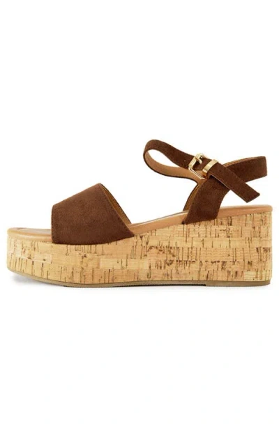 V.gan London V.gan Womens Gotu Wedge Cork Sandals In Brown