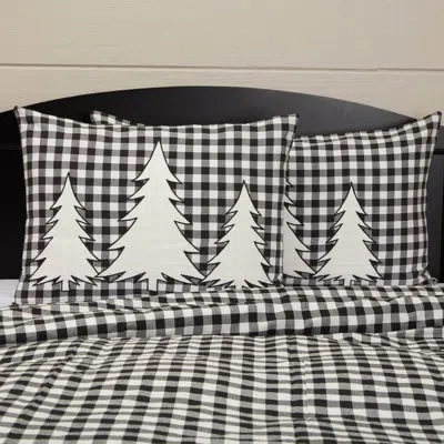 Vhc Brands 100% Cotton Pillow Sham In Black;white