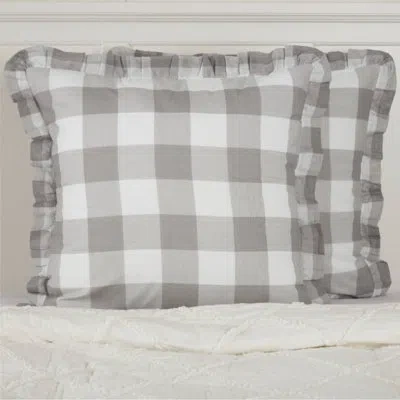 Vhc Brands 100% Cotton Pillow Sham In White;gray