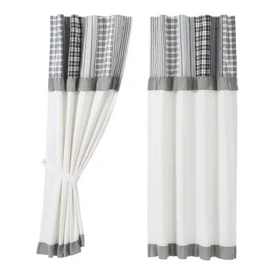 Vhc Brands 100% Cotton Room Darkening Rod Pocket Single Curtain Panel In Black;white