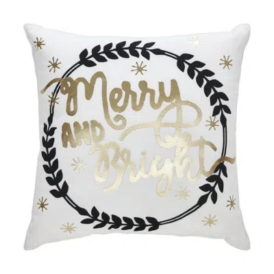 Vhc Brands 100% Cotton Shell, Polyester Lining, Polyester Pillow Fill Throw Pillow In Black;white;gold