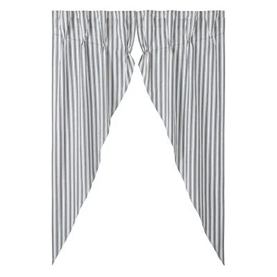 Vhc Brands 100% Cotton Striped Room Darkening Rod Pocket Single Curtain Panel In Black;white