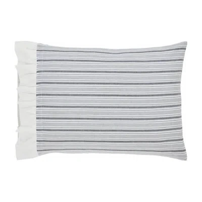 Vhc Brands 136 Thread Count Striped 100% Cotton Pillow Case In Black;white
