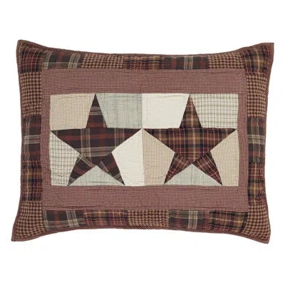 Vhc Brands Abilene Star 100% Cotton Buttons Sham In Brown;red;tan