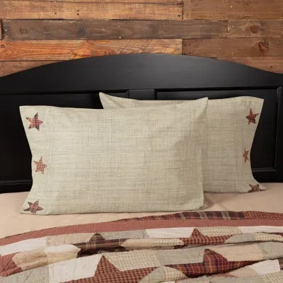 Vhc Brands Abilene Star 100% Cotton Pillowcase In Brown;red;tan