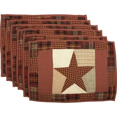 Vhc Brands Abilene Star 18" Cotton Placemat In Brown;red;tan