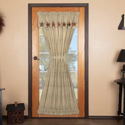 Vhc Brands Abilene Star Door 100% Cotton Solid Rod Pocket Single Curtain Panel In Brown;red;tan