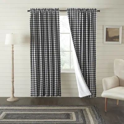 Vhc Brands Annie Buffalo Check 100% Cotton Curtain In Black,white