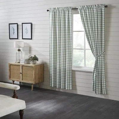 Vhc Brands Annie Buffalo Check 100% Cotton Curtain In Green