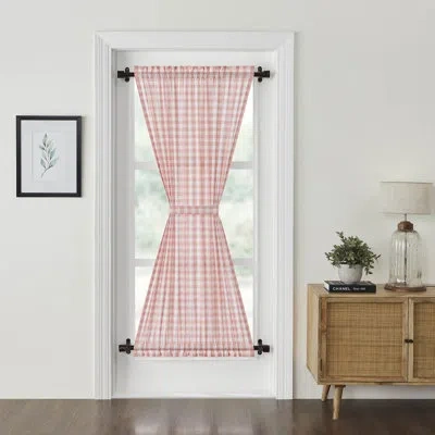 Vhc Brands Annie Buffalo Check 100% Cotton Curtain In Pink