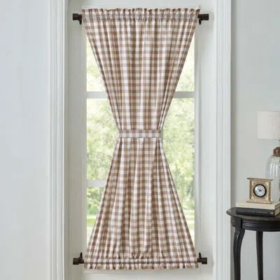 Vhc Brands Annie Buffalo Check 100% Cotton Gingham Room Darkening Rod Pocket Single Curtain Panel In Portabella Brown