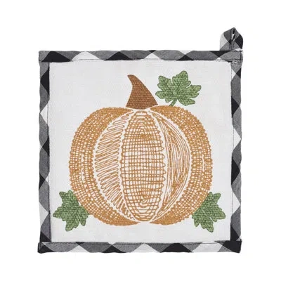 Vhc Brands Annie Buffalo Check Black Check Pumpkin Trivet 8x8 In Country Black