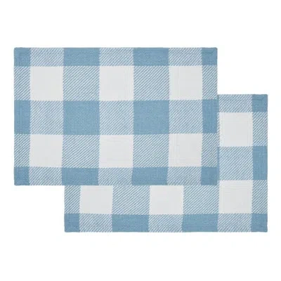 Vhc Brands Annie Buffalo Check Cotton Rectangle Placemat In Blue,white