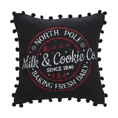 Vhc Brands Annie Buffalo Check Pom-poms 70% Cotton / 30% Cotton Polyester Blend Shell, Polyester Lining, Polyes In Black;white;red