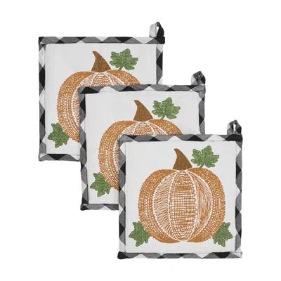 Vhc Brands Annie Buffalo Check Pumpkin Trivet 8x8 Set Of 3 In Country Black