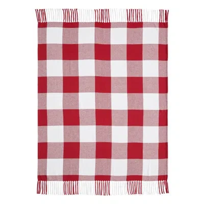 Vhc Brands Annie Buffalo Check Twill Weave Throw Blanket In Classic Red