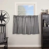 Vhc Brands Annie Check 2-pc. Rod Pocket Window Tier In Black