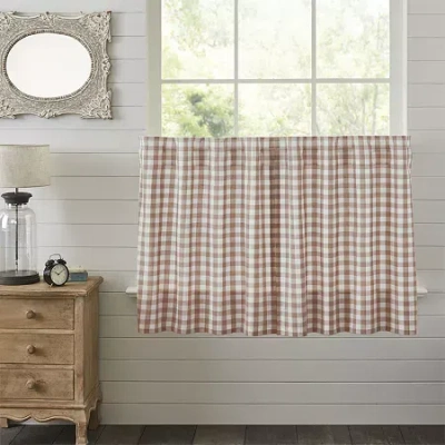 Vhc Brands Annie Check 2-pc. Rod Pocket Window Tier In Brown