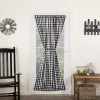 Vhc Brands Annie Check Light-filtering Rod Pocket Single Door Panel Curtain In Black