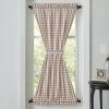 Vhc Brands Annie Check Light-filtering Rod Pocket Single Door Panel Curtain In Brown